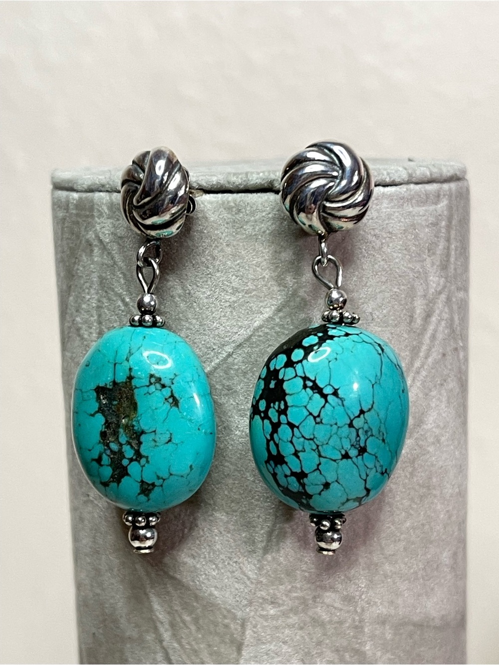 Turquoise Drop Sterling Silver Earrings